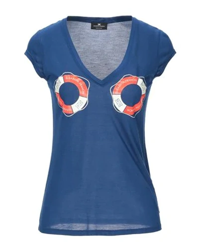 Shop Elisabetta Franchi T-shirts In Blue
