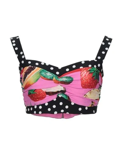 Dolce & Gabbana Multicolor Silk Cropped Bustier Corset Top