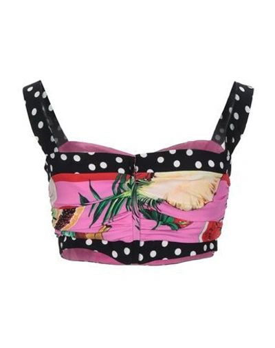 Dolce & Gabbana Multicolor Silk Cropped Bustier Corset Top