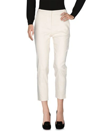 Shop Pinko Woman Pants Ivory Size 8 Linen, Viscose, Elastane In White