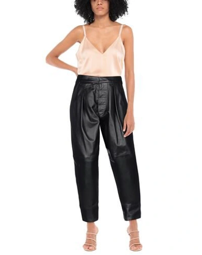 Shop Dsquared2 Woman Pants Black Size 4 Ovine Leather