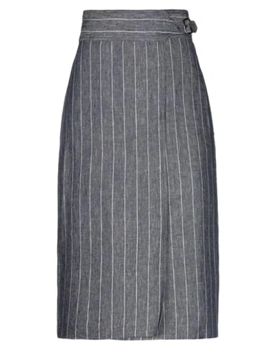 Shop Max Mara 3/4 Length Skirts In Dark Blue