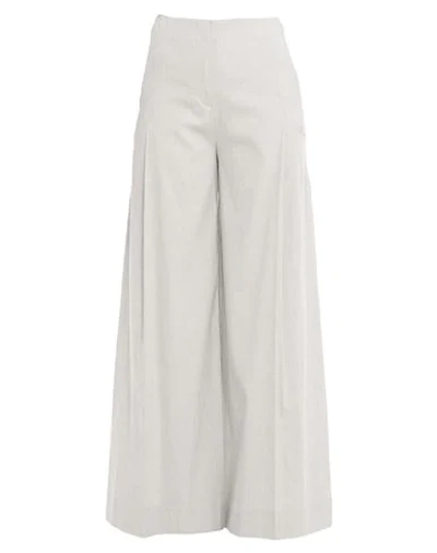 Shop Erika Cavallini Woman Pants Light Grey Size 8 Linen, Viscose, Elastane