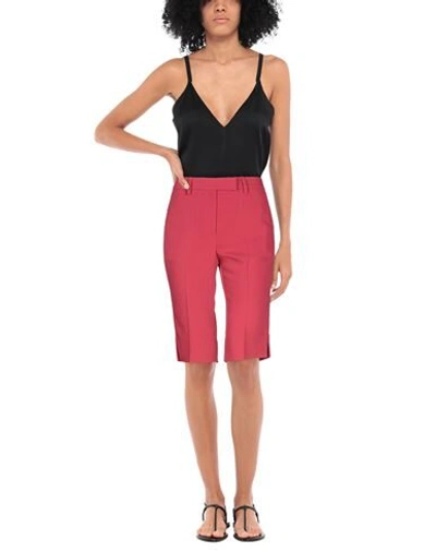 Semicouture Woman Shorts & Bermuda Shorts Red Size 6 Polyester, Acetate In Red