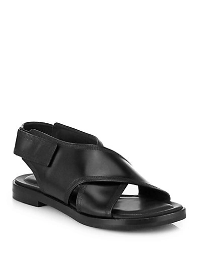 Alexander Wang Karolina Crisscrossed Leather Sandals In Black