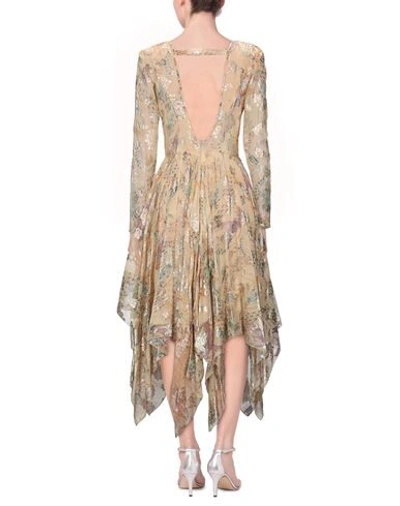 Shop Etro Woman Midi Dress Light Yellow Size 8 Silk, Metallic Fiber