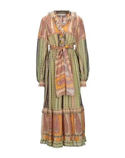 Shop Etro Woman Midi Dress Beige Size 10 Silk