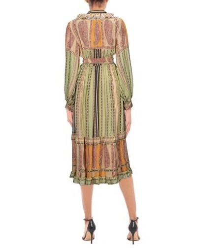Shop Etro Woman Midi Dress Beige Size 10 Silk