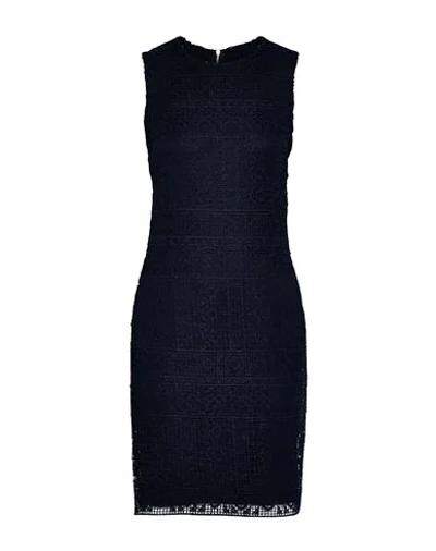 Shop Donna Karan Short Dresses In Dark Blue