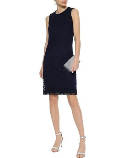 Shop Donna Karan Short Dresses In Dark Blue