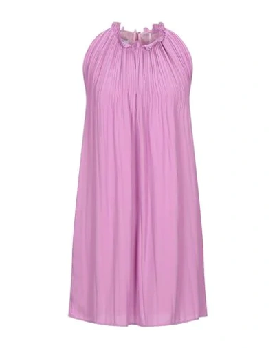 Shop Dondup Woman Mini Dress Mauve Size 8 Polyester In Purple