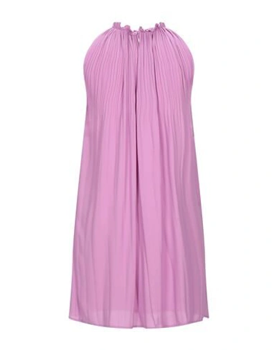 Shop Dondup Woman Mini Dress Mauve Size 8 Polyester In Purple
