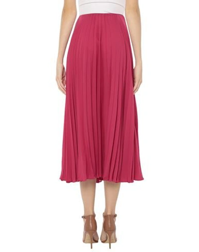Shop Valentino Woman Long Skirt Fuchsia Size 8 Silk In Pink