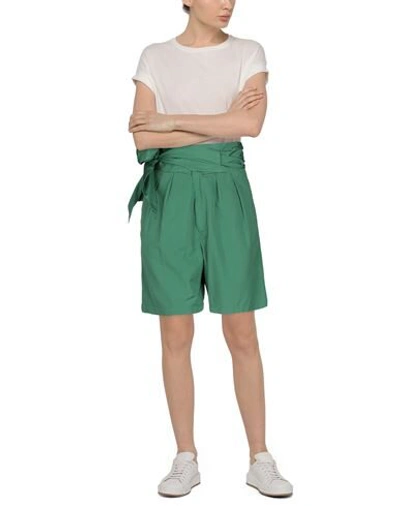 Shop Mauro Grifoni Grifoni Woman Shorts & Bermuda Shorts Green Size 2 Cotton