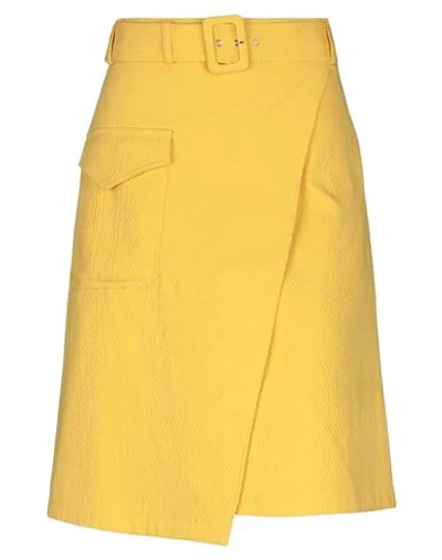 Shop Boutique Moschino Woman Midi Skirt Yellow Size 4 Cotton, Elastane
