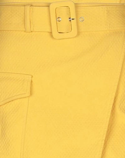 Shop Boutique Moschino Woman Midi Skirt Yellow Size 4 Cotton, Elastane