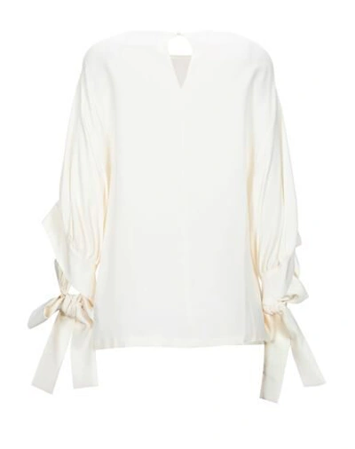 Shop Erika Cavallini Woman Top Ivory Size 8 Acetate, Silk In White