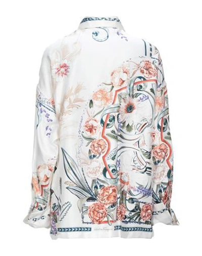 Shop Ferragamo Floral Shirts & Blouses In White