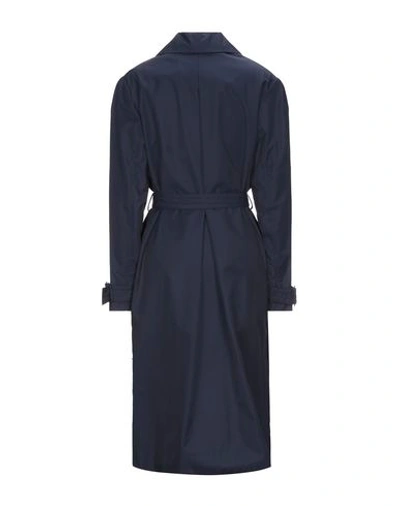 Shop Malaika Raiss Overcoats In Dark Blue