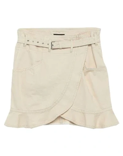 Shop Isabel Marant Woman Denim Skirt Beige Size 10 Cotton
