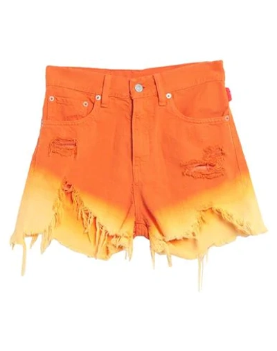 Shop Denimist Woman Denim Shorts Orange Size 26 Cotton