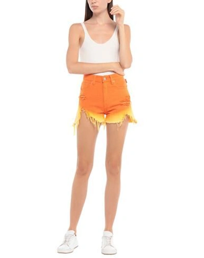 Shop Denimist Woman Denim Shorts Orange Size 26 Cotton