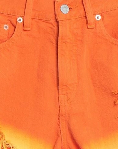 Shop Denimist Woman Denim Shorts Orange Size 26 Cotton