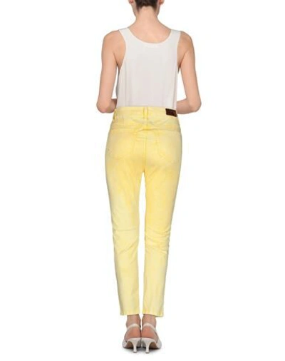 Shop Jijil Woman Pants Yellow Size 32 Cotton, Elastane