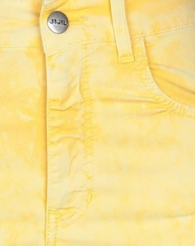 Shop Jijil Woman Pants Yellow Size 32 Cotton, Elastane