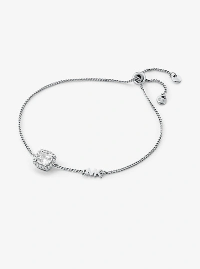 Shop Michael Kors Precious Metal-plated Sterling Silver Pavé  Slider Bracelet