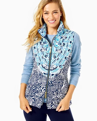 Lilly Pulitzer Women's Noella Puffer Vest In Purple Size 2xs, Bonita ...