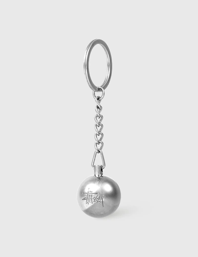 Metal 8 Ball Keychain In Silver