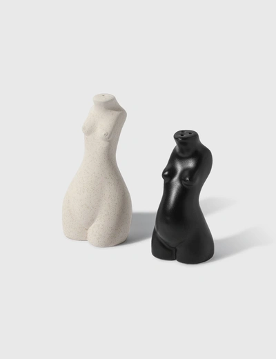 Shop Anissa Kermiche Tit For Tat Salt And Pepper Shakers In Black