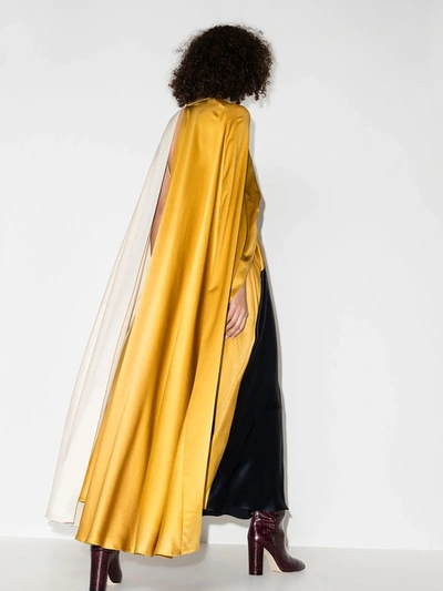 Shop Roksanda Andromeda Colour Block Silk Dress In Gold