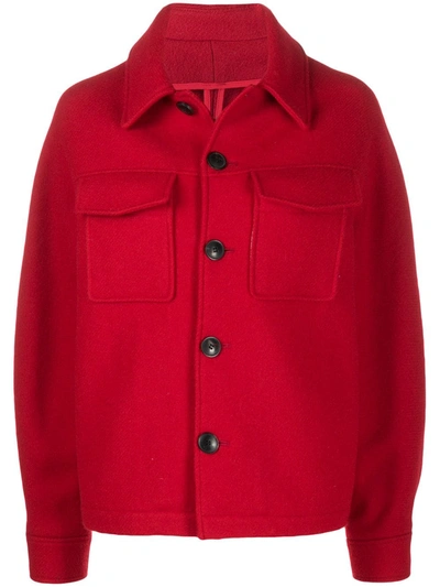 Shop Ami Alexandre Mattiussi Buttoned Oversized Jacket In Red