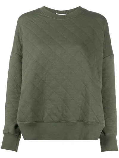 Shop Closed Quilted Side Slit Sweatshirt In Green