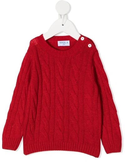 Siola Cable Knit Jumper In 红色