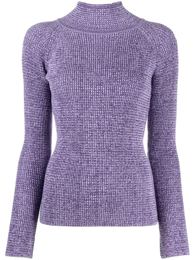 Shop Aeron Mock Neck Knit Jumper In Purple