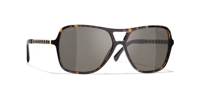 Pre-owned Chanel Woman Pilot Sunglasses Ch5439q
