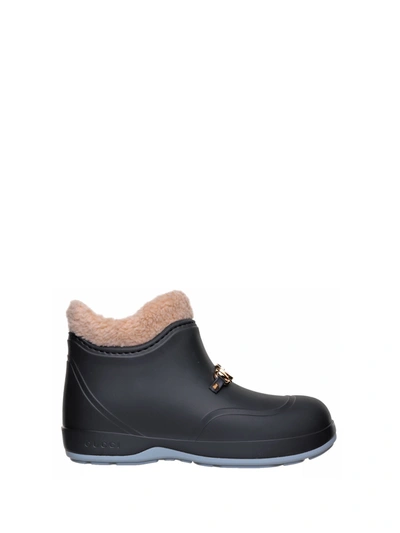 Shop Gucci Horsebit Ankle Boots In Nero