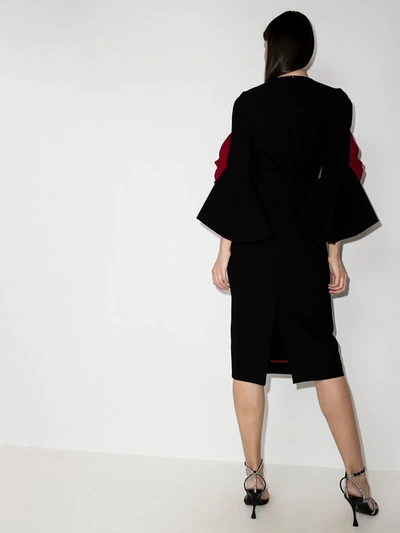 Shop Roksanda Camellia Ruffled Midi Dress In Black