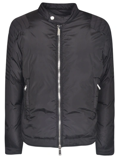 Shop Dsquared2 Band Collar Zipped Jacket In Nera