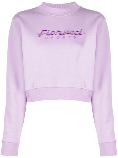 Shop Fiorucci Embroidered-logo Cotton Sweatshirt In Pink