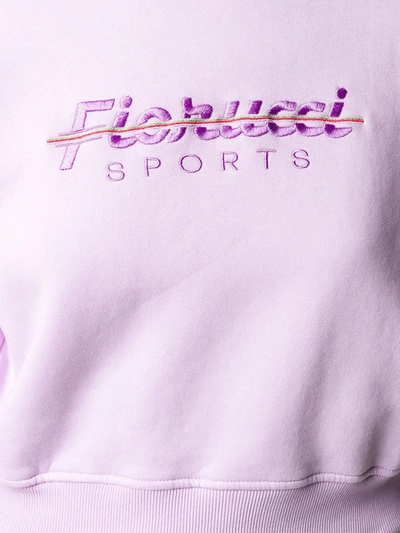 Shop Fiorucci Embroidered-logo Cotton Sweatshirt In Pink
