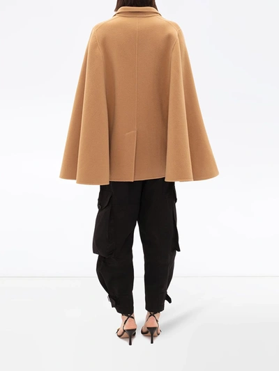 Shop Jw Anderson Double-breasted Wool Cape In Neutrals