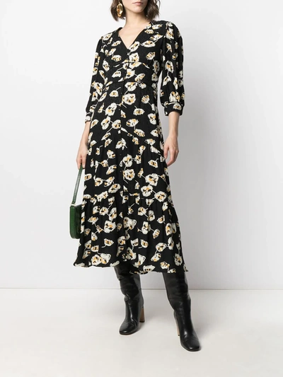 Shop Ba&sh Ullia Floral Jacquard Dress In Black