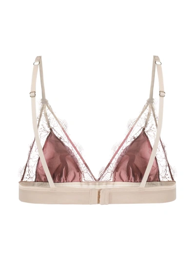 Shop Love Stories Love Lace Lace-trim Satin Bralette In Pink