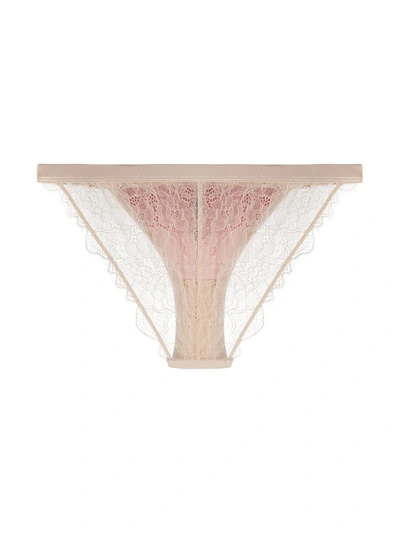 Shop Love Stories Mid-rise Lace Briefs In Pink