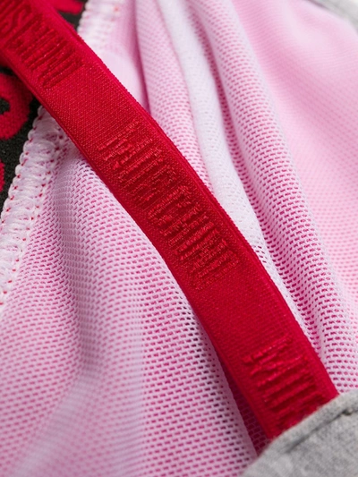 Shop Moschino Logo-tape Triangle Bra In Pink