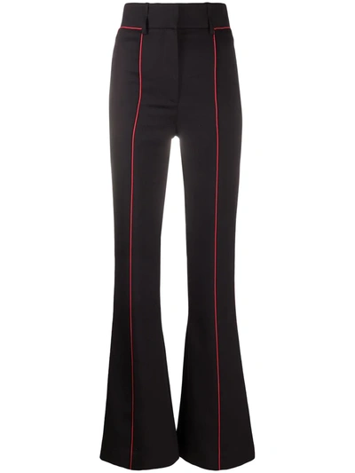 Shop Givenchy High-waist Pinstripe-pattern Trousers In Black